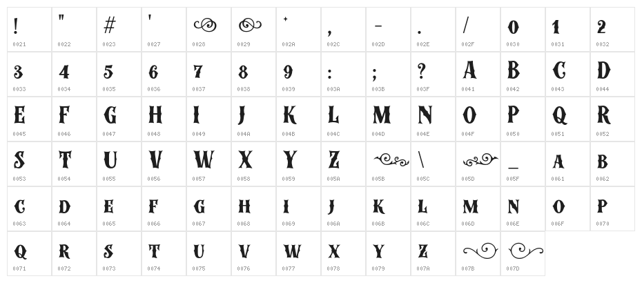 ColderWeather-Regular Character Map