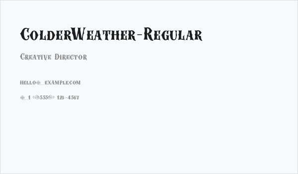 ColderWeather-Regular Business Card