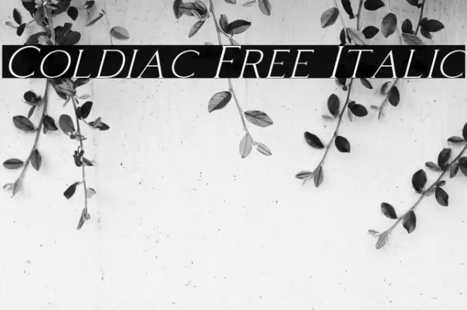 Coldiac Free Italic Font examples