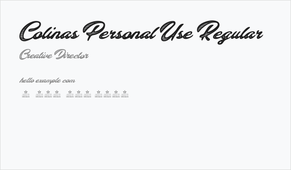 Colinas Personal Use Regular Business Card