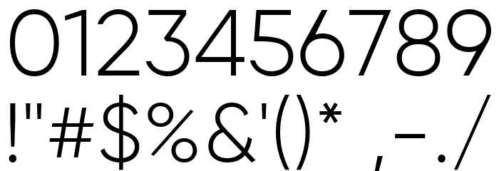 Coliner Light フォント その他の文字
