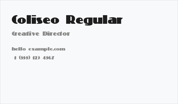 Coliseo Regular Business Card