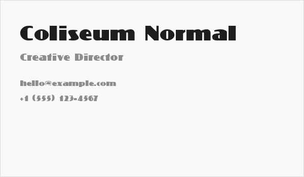 Coliseum Normal Business Card