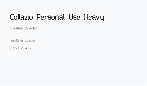 Collazio Personal Use Heavy Business Card