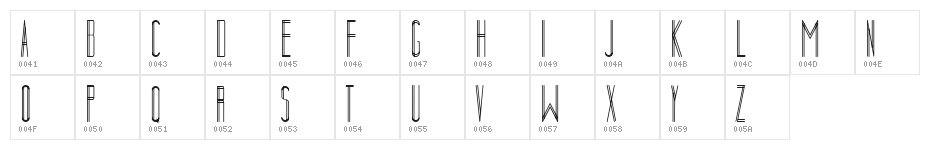 Collected DecorativeCondensed Bold Character Map