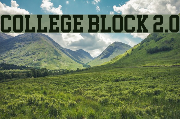 College Block 2.0 Font examples