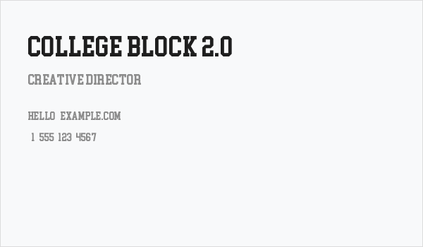 College Block 2.0 Business Card