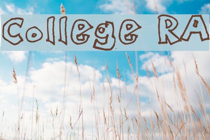 College RA Font examples