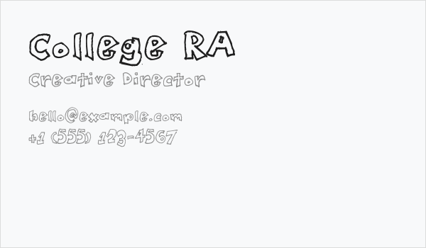 College RA Business Card
