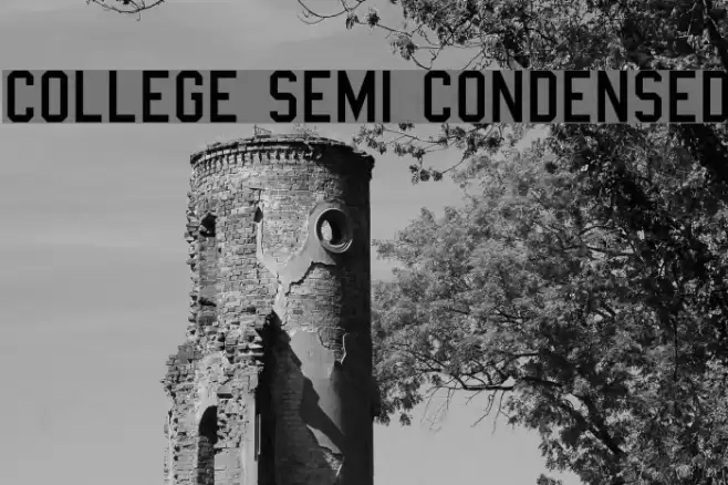 College Semi condensed Font examples