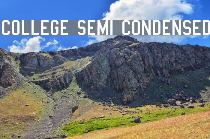 College Semi condensed Schriftart examples
