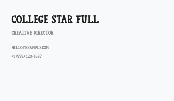 College Star Full Business Card