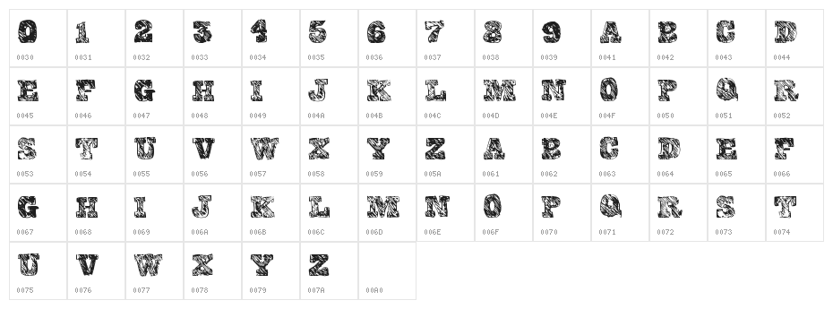 CollegeScribble Character Map