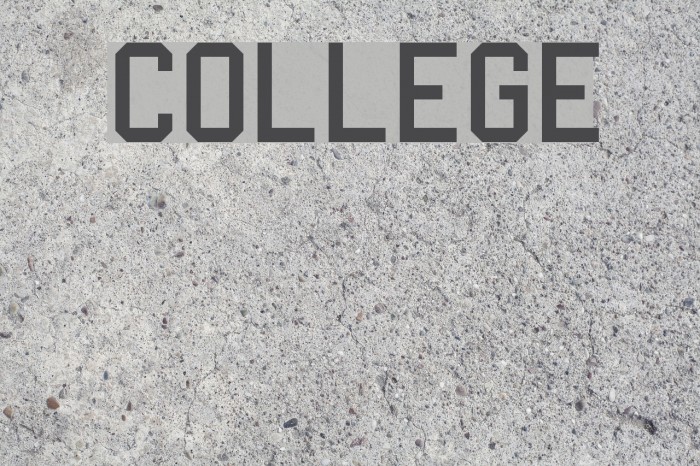 College Font examples