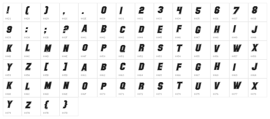 Collegerion Character Map