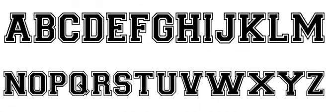 CollegiateHeavyOutline Medium फ़ॉन्ट अपरकेस