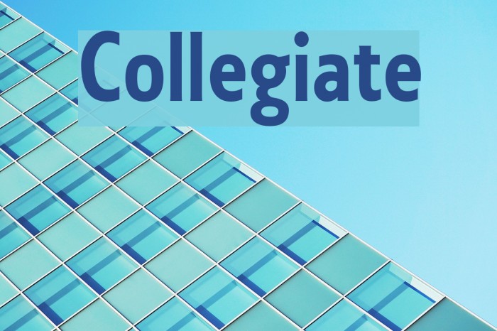 Collegiate Font examples
