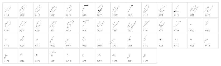 Collint Billy Free Regular Character Map