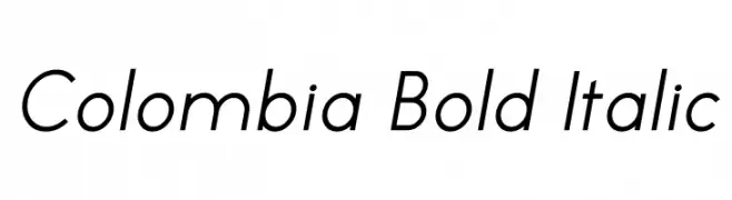 Colombia Bold Italic  नि: शुल्क फ़ॉन्ट्स डाउनलोड