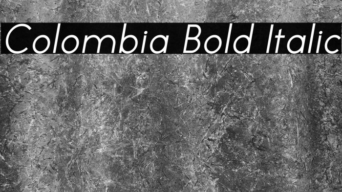 Colombia Bold Italic Example 3