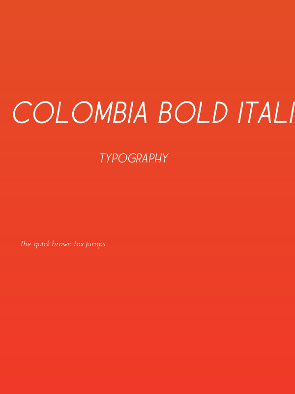 Colombia Bold Italic Poster