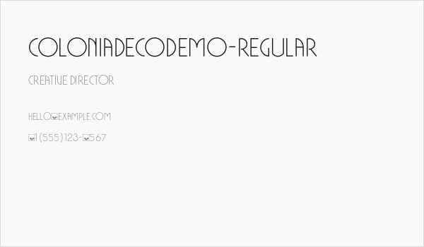 ColoniaDecoDEMO-Regular Business Card