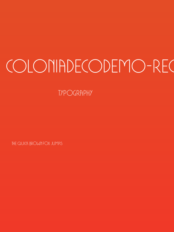 ColoniaDecoDEMO-Regular Poster