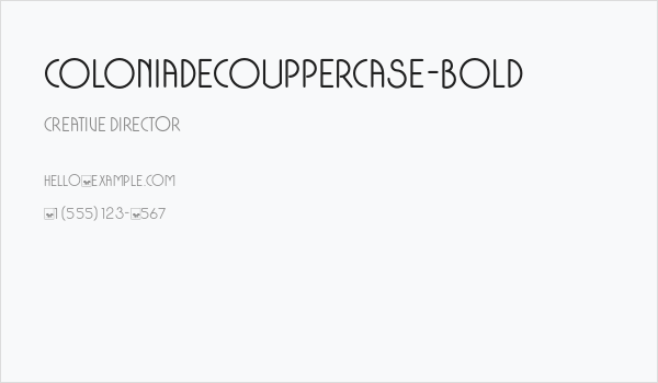 ColoniaDecoUppercase-Bold Business Card