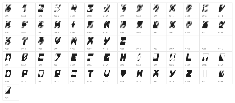 Colonialistas Italic Character Map