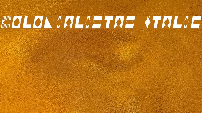 Colonialistas Italic Font examples