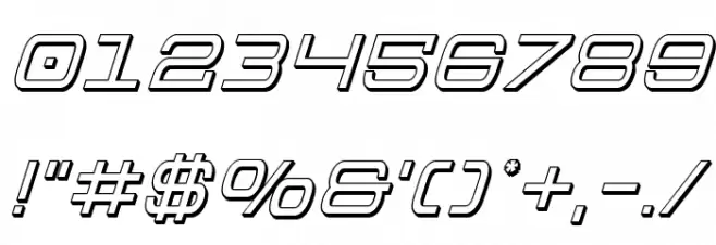 Colony Marines 3D Italic Font OTHER CHARS