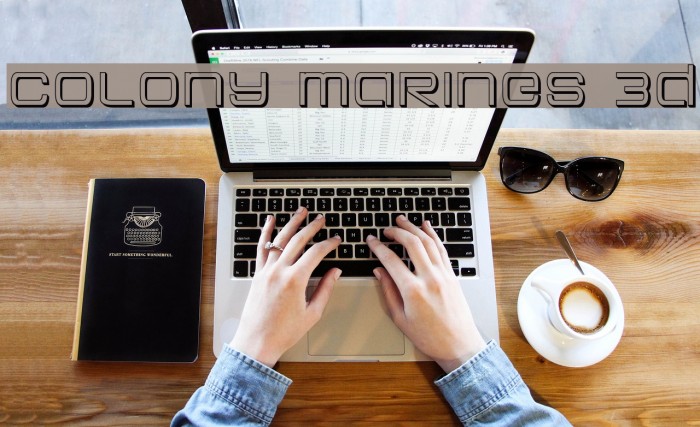 Colony Marines 3D Font examples