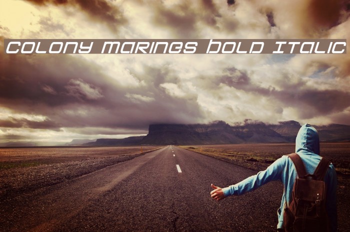 Colony Marines Bold Italic Schriftart examples