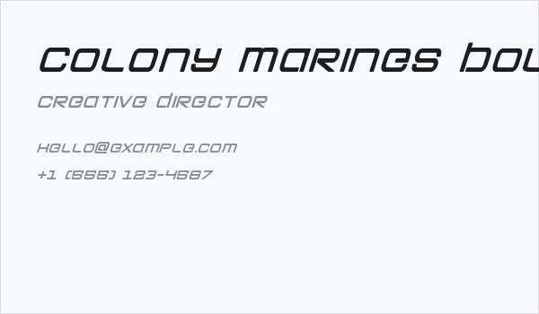 Colony Marines Bold Italic Business Card