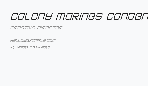 Colony Marines Condensed Italic Business Card