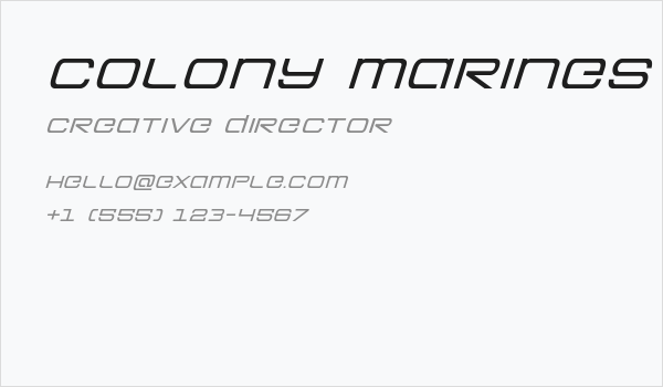 Colony Marines Expanded Italic Business Card