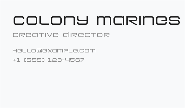 Colony Marines Expanded Business Card