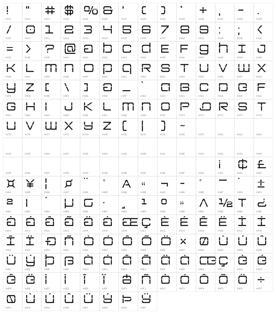 Colony Marines Laser Character Map