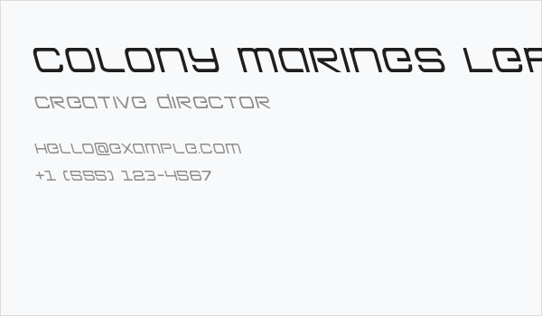 Colony Marines Leftalic Business Card