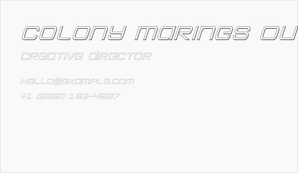 Colony Marines Outline Italic Business Card