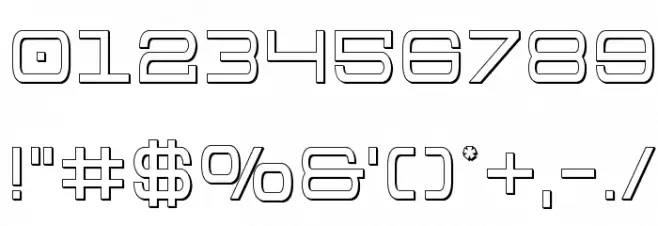 Colony Marines Outline Font OTHER CHARS