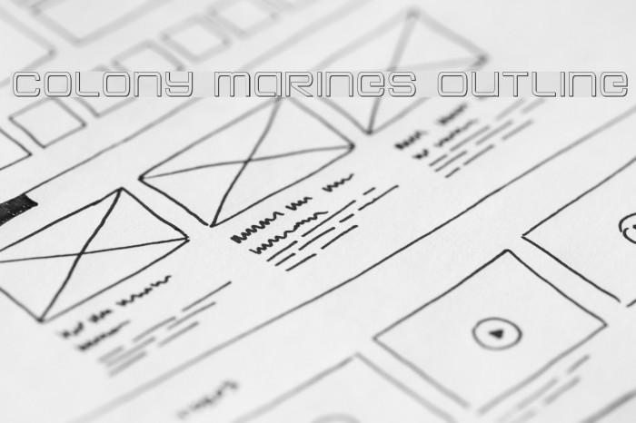 Colony Marines Outline Шрифта examples