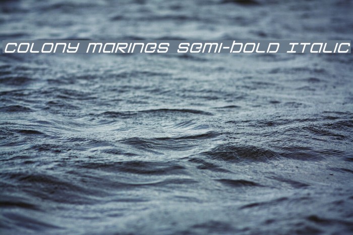 Colony Marines Semi-Bold Italic Font examples
