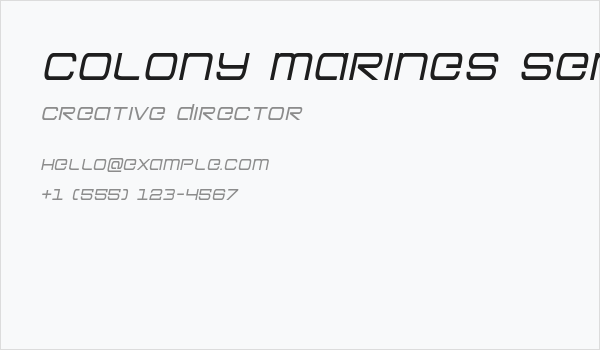 Colony Marines Semi-Italic Business Card