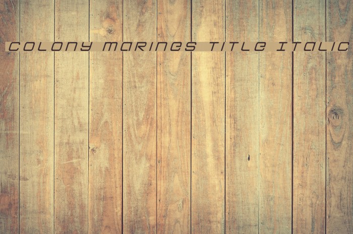 Colony Marines Title Italic फ़ॉन्ट examples