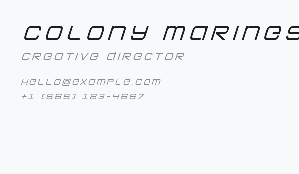 Colony Marines Title Italic Business Card
