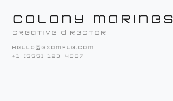 Colony Marines Title Business Card
