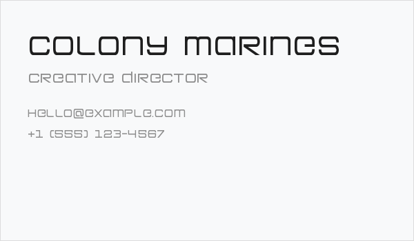 Colony Marines Business Card
