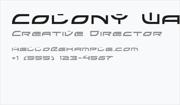 Colony Wars Normal Business Card