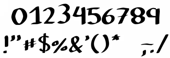 Colophon DBZ Font OTHER CHARS